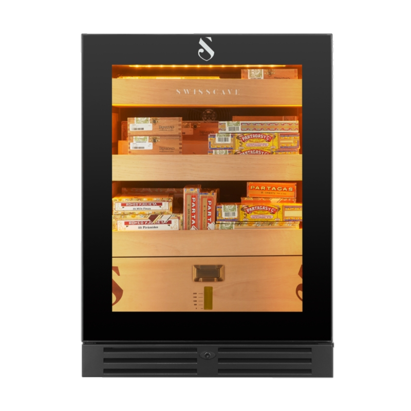 Swisscave CLB-160, humidor, 82 cm, 900 cigars, black. With a 5 year guarantee!