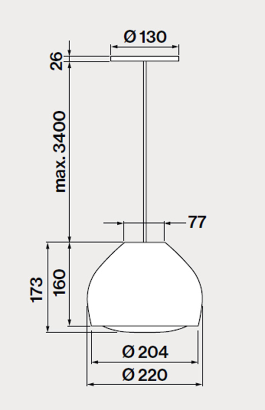 Лампа Falmec Sophie, банка, 22 см, 102306, с гарантией 5 лет
