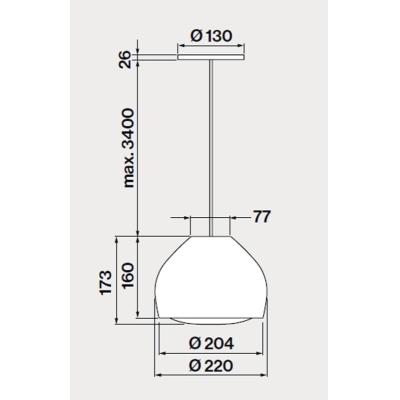 Лампа Falmec Sophie, банка, 22 см, 102306, с гарантией 5 лет