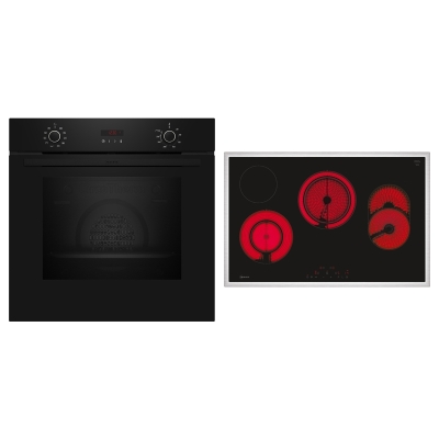Neff BX48PB, SET built-in oven B2CCG6AK0 and glass ceramic hob T18SDH9L0, EEK: A, with 5 year guarantee!
