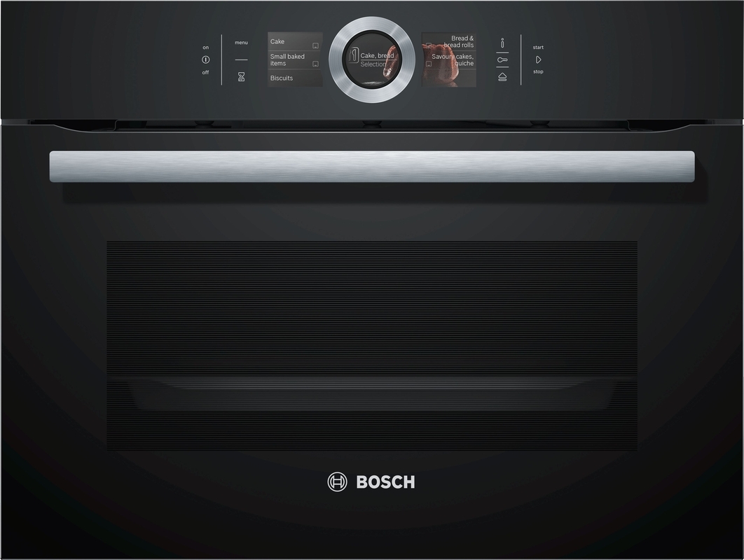 Bosch CSG656RB7, built-in compact steam oven, Series 8, black, EEK: A+, with 5 year guarantee!