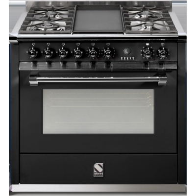 Steel Ascot 90, range cooker, 90 cm, multifunction, color black, A9F-4MBA, with 5 year guarantee!