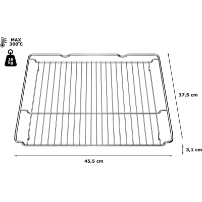 Bosch HEZ634000, решетка для гриля, 31 x 455 x 375 мм
