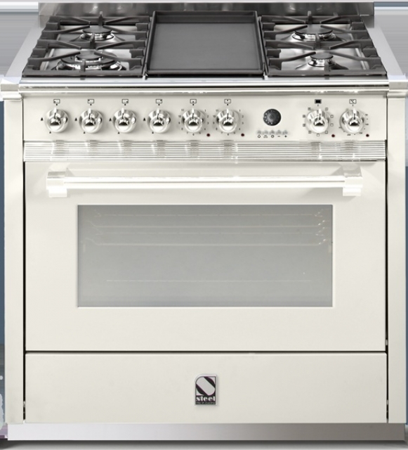 Steel Ascot 90, range cooker, 90 cm, multifunction, color Nuvola, A9F-4MNA, with 5 year guarantee!