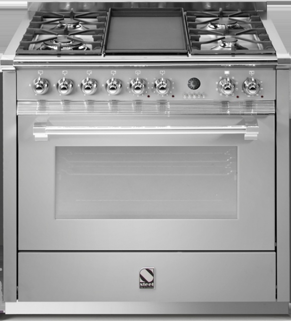 Steel Ascot 90, range cooker, 90 cm, Combisteam, color stainless steel, A9S-4MSS, with 5 year guarantee!