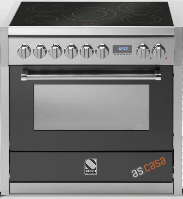 Steel Genesi 90, range cooker, 90 cm, Combisteam, color anthracite, G9F-4TAN, with 5 year guarantee!