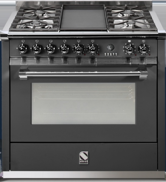 Steel Ascot 90, range cooker, 90 cm, multifunction, color anthracite, A9F-4TAN, with 5 year guarantee!