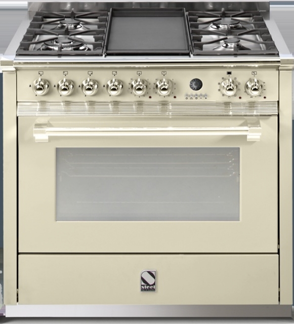 Steel Ascot 90, range cooker, 90 cm, multifunction, color crema, A9F-4TCR, with 5 year guarantee!