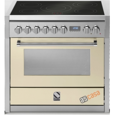 Terasest Genesi 90, pliit, 90 cm, Combisteam, värvikreem, G9S-6WCR, garantiiga 5 aastat!