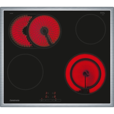 Constructa CA323255, electric glass ceramic hob, 60 cm, stainless steel frame, with 5 year guarantee!