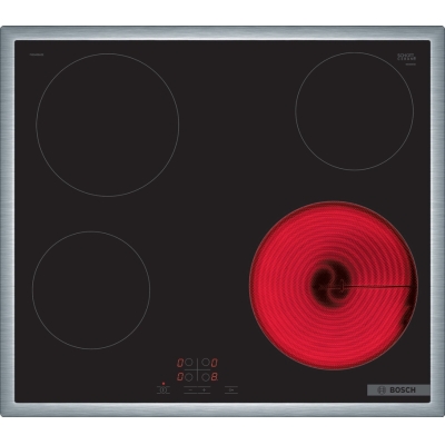 Bosch PKE645BA2E, glass ceramic electric hob, series 4, frame-mounted, 60 cm, with 5 year guarantee!