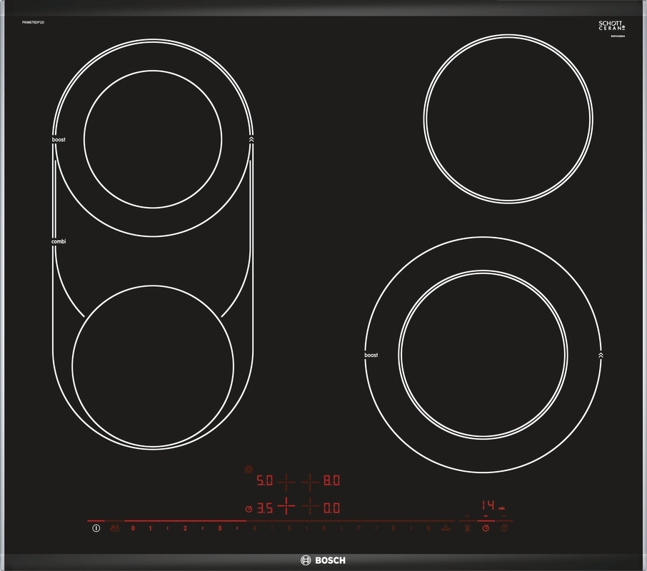 Bosch PKM675DP1D, electric hob glass ceramic, series 8, frame-mounted, 60 cm, with 5 year guarantee!