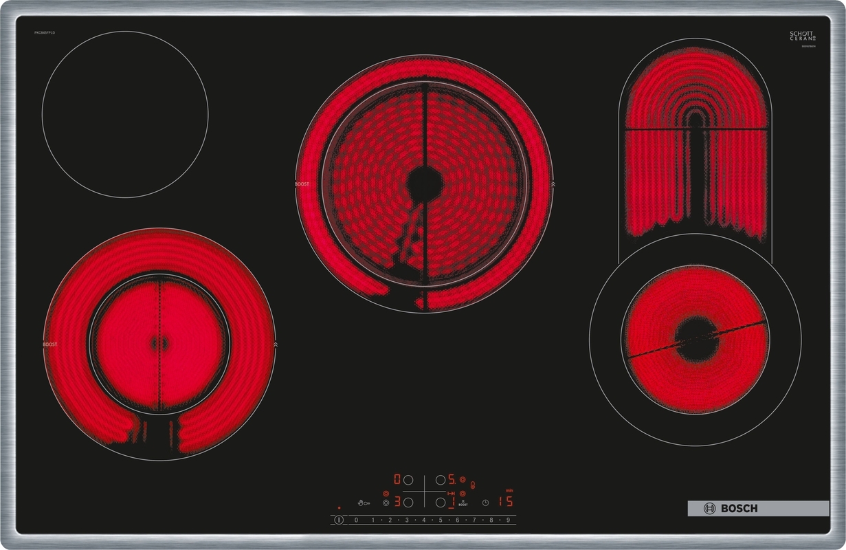 Bosch PKC845FP1D, electric hob glass ceramic, series 6, frame-mounted, 80 cm, with 5 year guarantee!