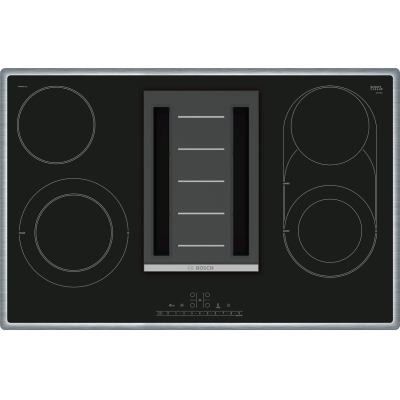 Bosch PKM845F11E, electric hob with extractor hood, series 6, 80 cm, black, frame-mounted, EEK: A, with 5 year guarantee!