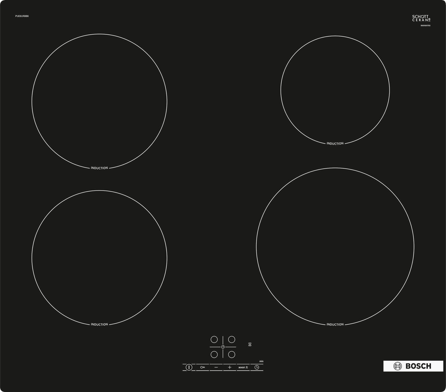 Bosch PUE61RBB6E, induction hob, series 4 frameless, 60 cm, with 5 year guarantee!