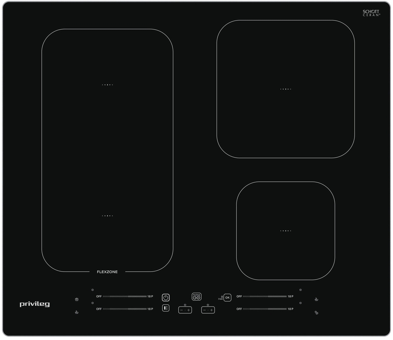 Privileg PC 09S60 AL, induction hob 60 cm, brushed aluminum frame, with 5 year guarantee!