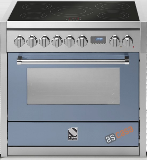 Steel Genesi 90, range cooker, 90 cm, Combisteam, color Celeste, G9F-4TCE, with 5 year guarantee!