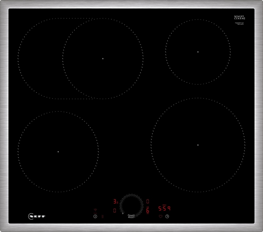 Neff T56SHF1L0, induction hob, 60 cm, black, stainless steel frame, with 5 year guarantee!