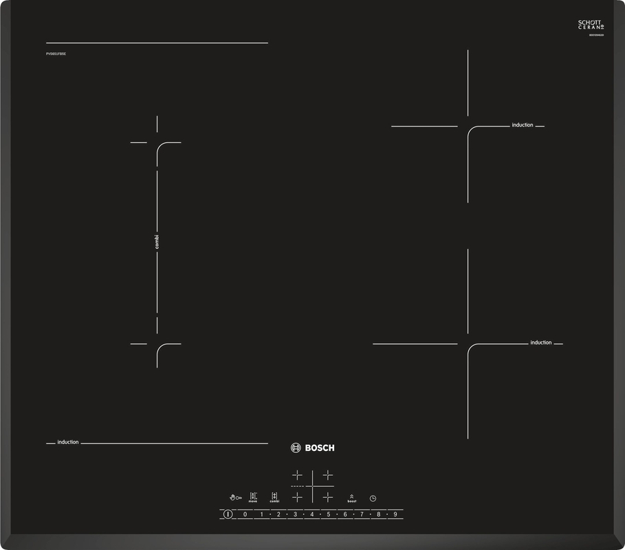 Bosch PVS651FB5E, варочная панель индукционная, серия 6, безрамная, 60 см, с гарантией 5 лет!