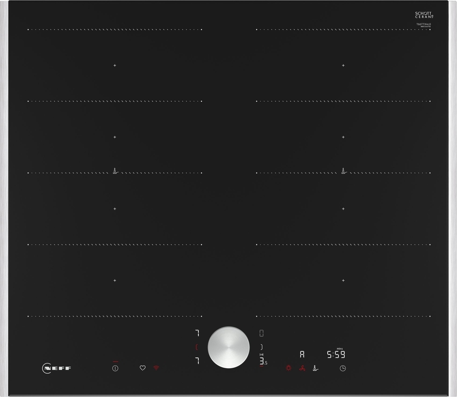 Цельная Neff T66TTX4L0, индукционная варочная панель, 60 см, черная, на раме, с гарантией 5 лет!