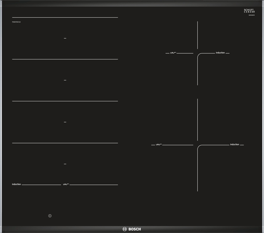 Bosch PXE675DC1E, induction hob, series 8, frame-mounted, 60 cm, with 5 year guarantee!