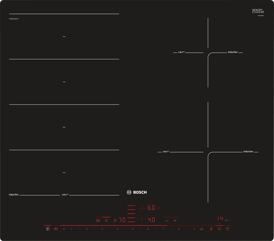 Bosch PXE601DC1E, induction hob, series 8, flush, 60 cm, with 5 year guarantee!