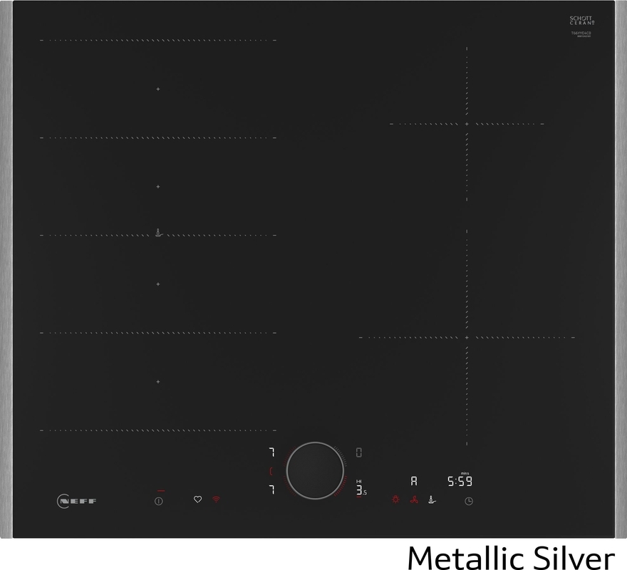 Neff T66YYE4C0, индукционная варочная панель, 60 см, серебристый металлик Z9802PFMY0, С ГАРАНТИЕЙ 7 ЛЕТ