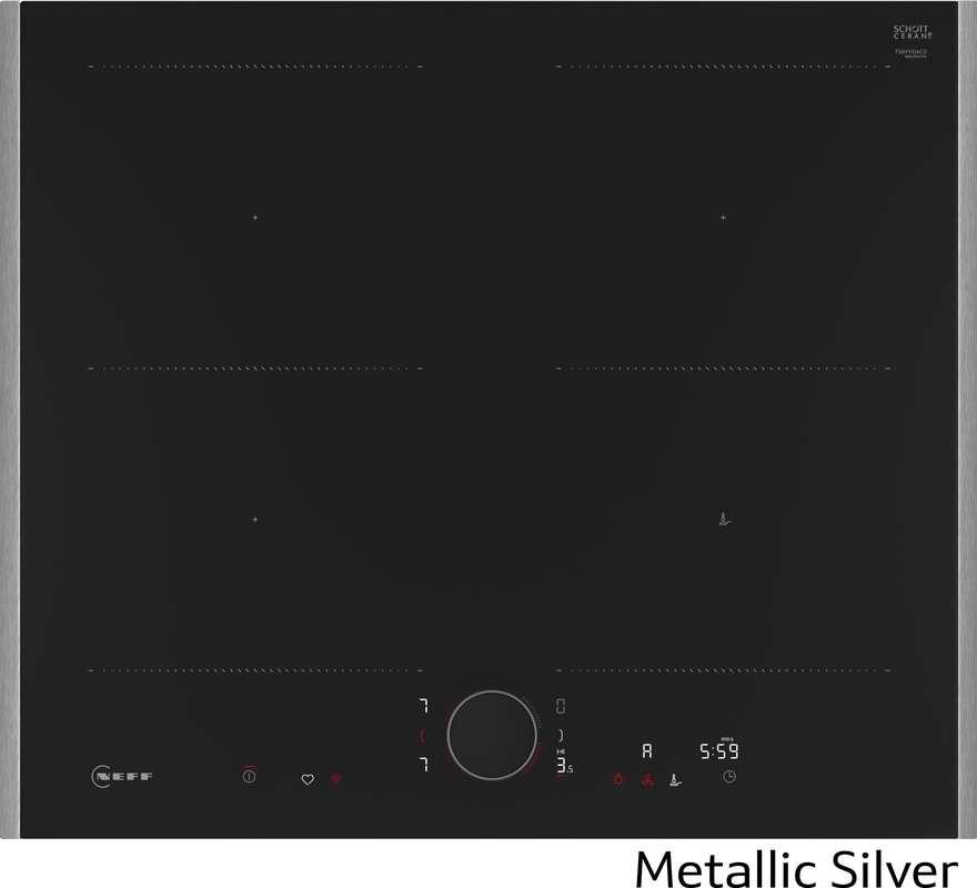 Neff T56YYQ4C0, induction hob, 60 cm, metallic silver Z9802PFMY0, WITH 7 YEAR WARRANTY