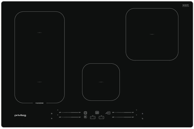 Privileg PC 35S77 AL, induction hob 80 cm, brushed aluminum frame, with 5 year guarantee!