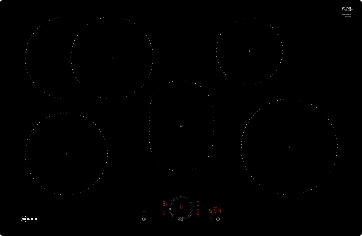 Single piece Neff T58PHF1L0, induction hob, 80 cm, black, flush, with 5 year guarantee!