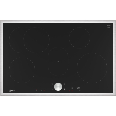 Neff T58STF1L0, induction hob, 80 cm, black, stainless steel frame, with 5 year guarantee!