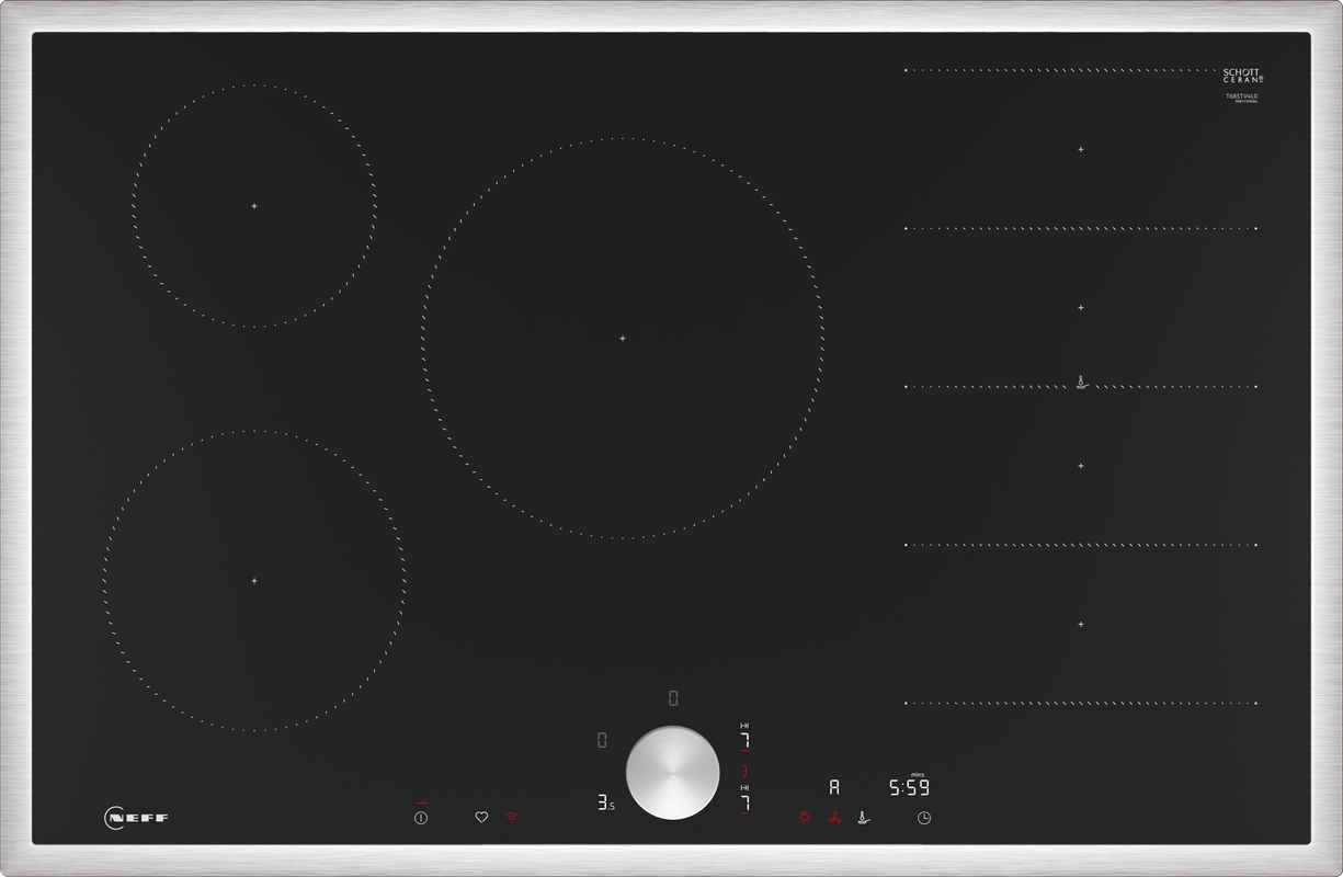Neff T68STV4L0, индукционная варочная панель, 80 см, черный, каркас из нержавеющей стали, гарантия 5 лет!