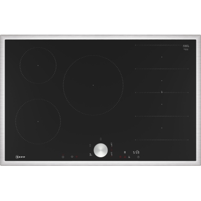 Neff T68STV4L0, induction hob, 80 cm, black, stainless steel frame, with 5 year guarantee!
