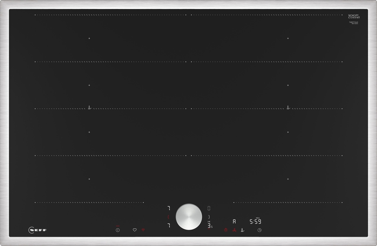 Neff T68STY4L0, индукционная варочная панель, 80 см, черный, каркас из нержавеющей стали, гарантия 5 лет!