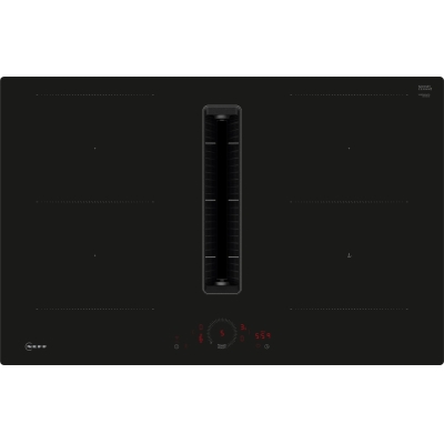 Neff V58PHQ4C0, induction hob with extractor hood, flush, 80 cm, black, WITH 7 YEAR WARRANTY