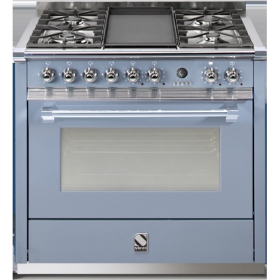 Terasest Ascot 90, pliit, 90 cm, Combisteam, värvus Celeste, A9S-4TCE, garantiiga 5 aastat!