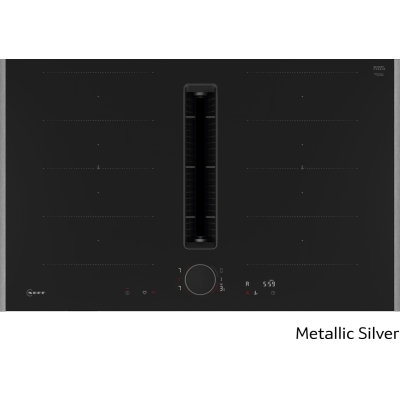 Neff V68YYX4C0, induction hob with extractor hood, 80 cm, metallic silver Z9802PFMY0, WITH 7 YEAR WARRANTY