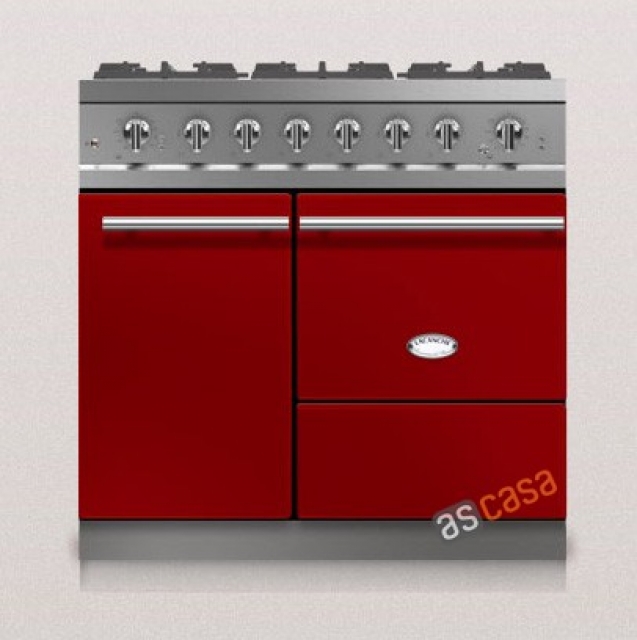 Lacanche Bussy Modern, cooking station, 90 cm, color cherry red, with 5 year guarantee!