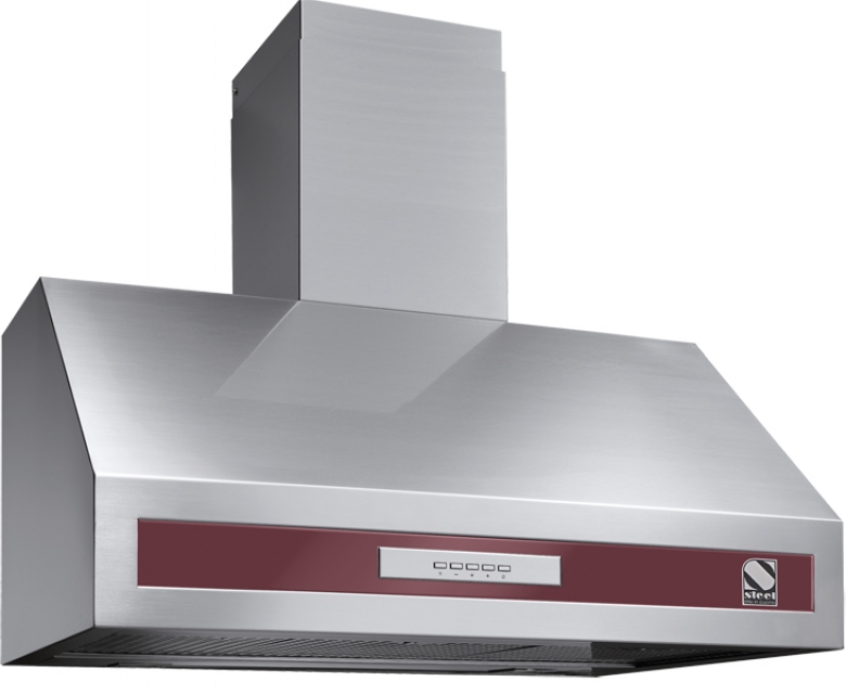 Steel Genesi 70 wall hood, Bordeaux red, 70 cm, GK70BR, with 5 year guarantee!