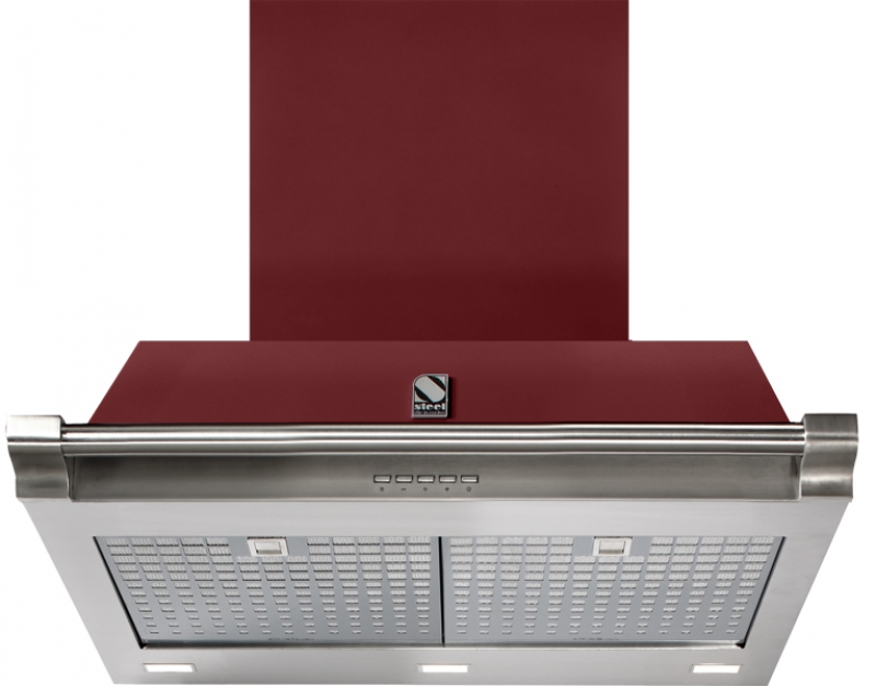 Steel Ascot 70 wall hood, Bordeaux red, 70 cm, AKL70BR, with 5 year guarantee!