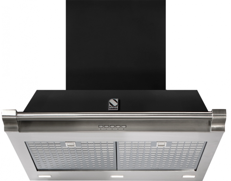 Steel Ascot 70 wall hood, black, 70 cm, AKL70BA, with 5 year guarantee!