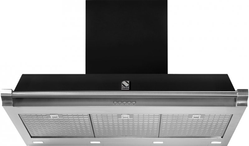 Steel Ascot 90 wall hood, black, 90 cm, AKL90BA, with 5 year guarantee!