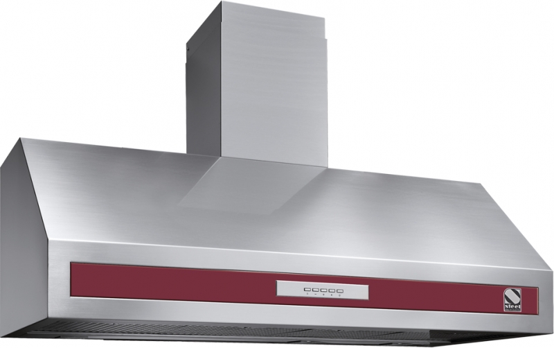 Steel Genesi 120 wall hood, Bordeaux red, 120 cm, GK120BR, with 5 year guarantee!