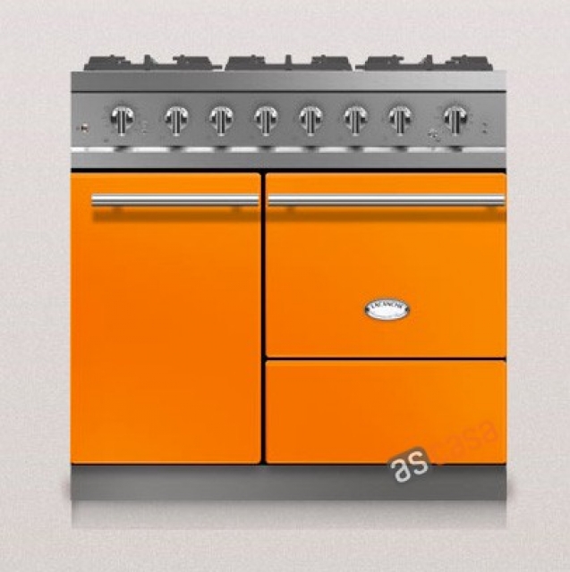 Lacanche Bussy Modern, cooking station, 90 cm, color tangerine, with 5 year guarantee!