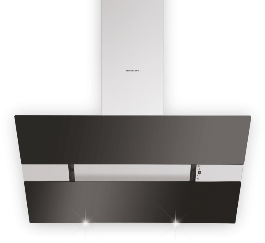 Silverline Capella 60 cm CPW 600 S stainless steel black glass headroom hood. With a 5 year guarantee!