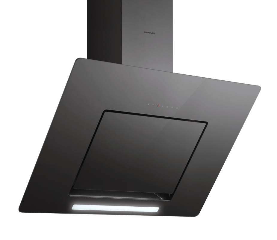 Silverline Andromeda Deluxe 60 cm ANW 610 S black glass headroom hood. With a 5 year guarantee!