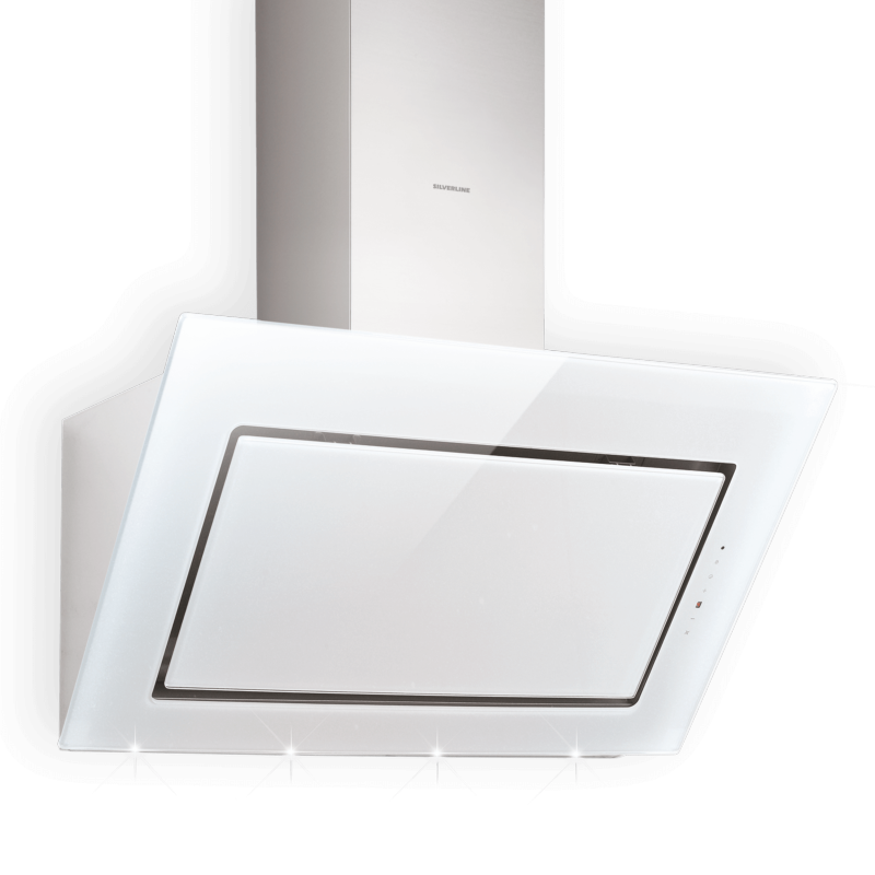 Silverline Pegasus Premium 60 cm PGW 694 W stainless steel white glass headroom hood. With a 5 year guarantee!