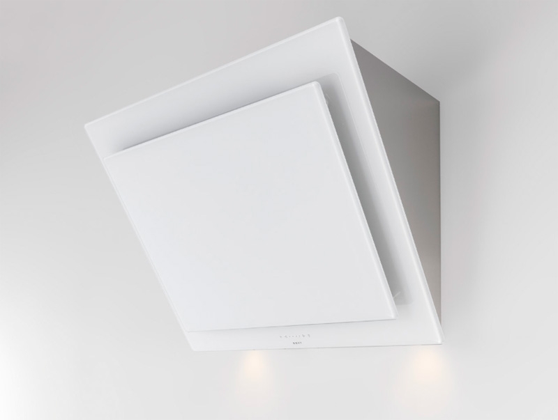 Novy Vision wall hood 7859, white glass, recirculation version, with 5 year guarantee