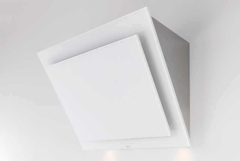 Novy Vision headroom hood 7851, white glass with stainless steel, with 5 year guarantee