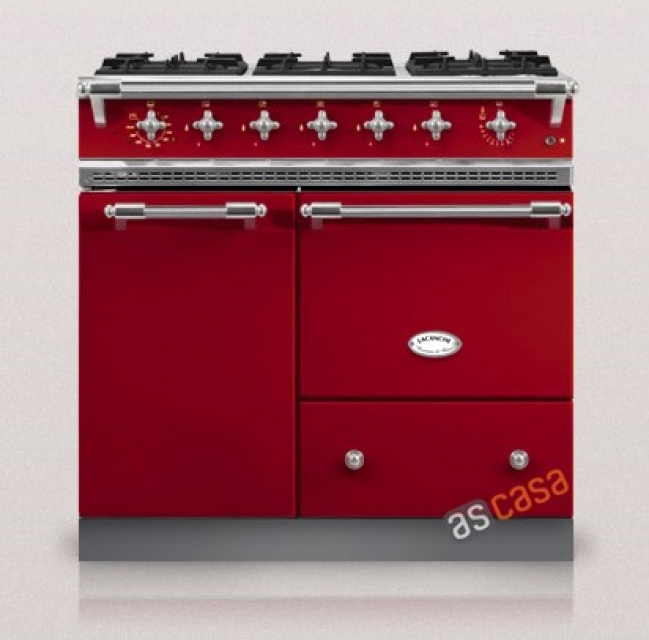 Lacanche Bussy Classic, cooking station, 90 cm, color cherry red, with 5 year guarantee!